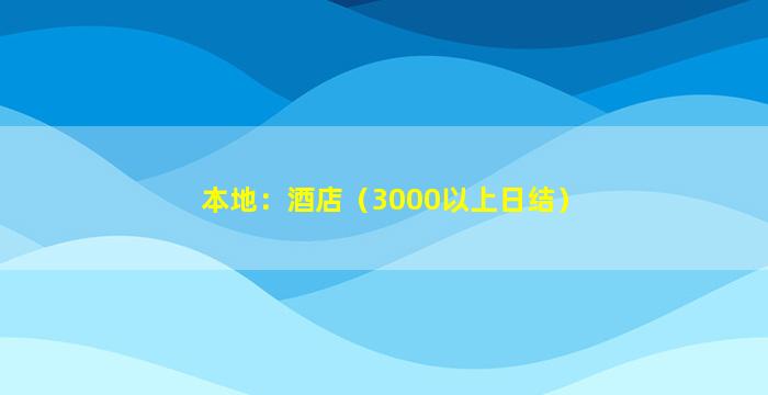 本地：酒店（3000以上日结）